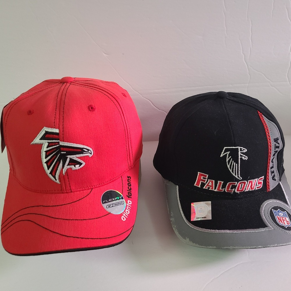 Atlanta Falcons NFL Hat Lot 2 Puma Reebok Red Black Football Sportswear Athletic